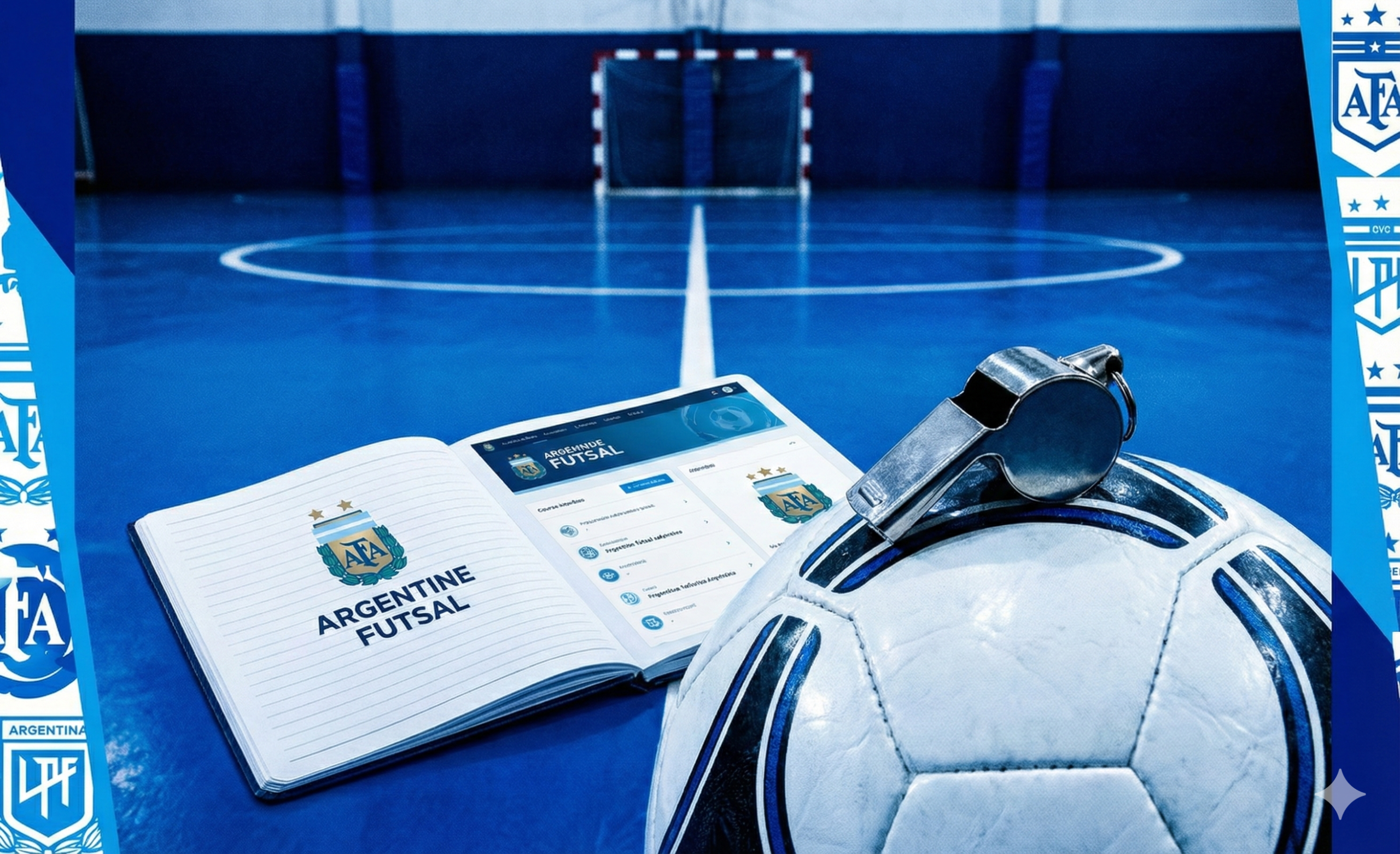 pelota, cuaderno y silbato